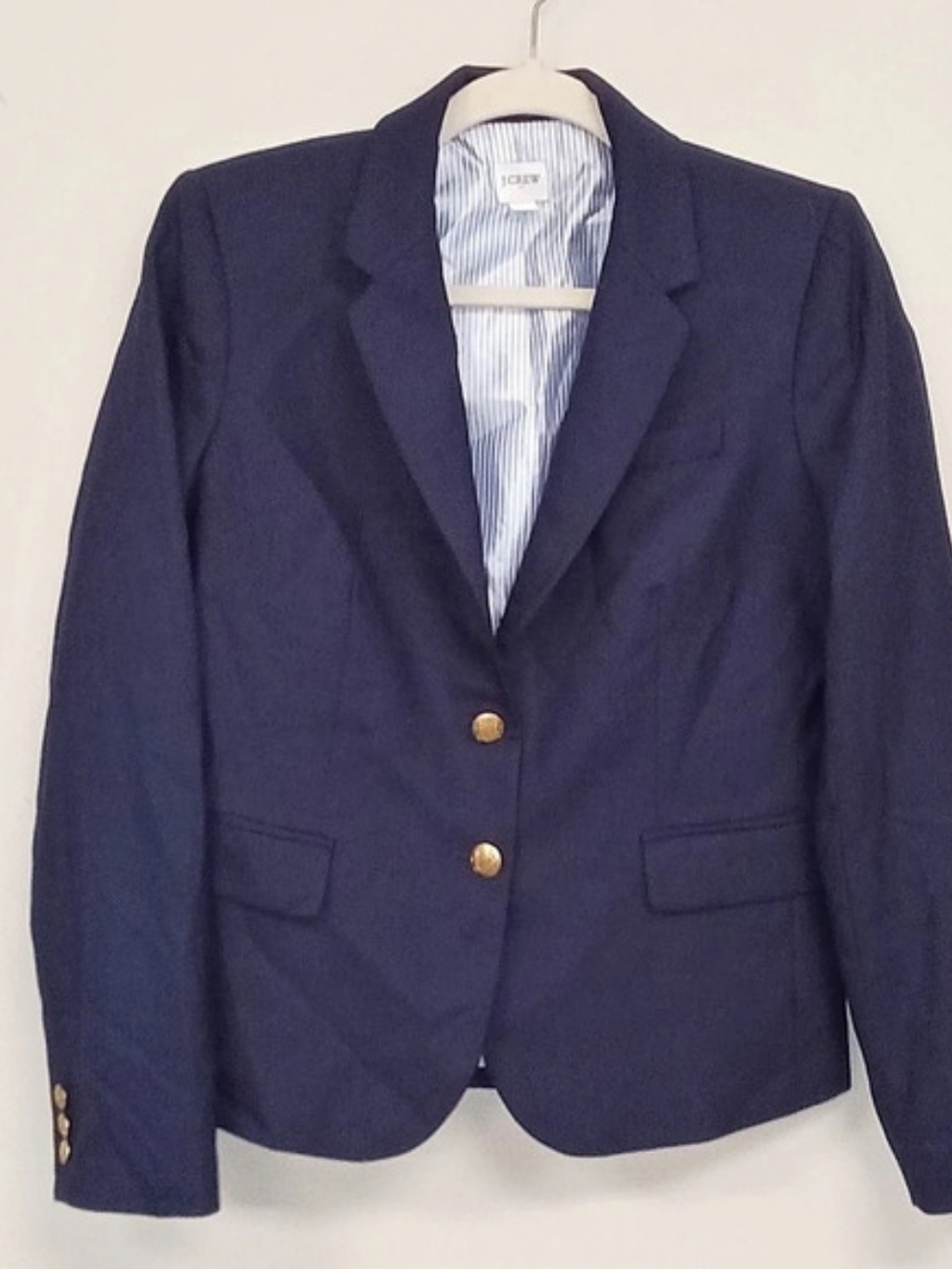 J.Crew Wool Blend Navy Blue Schoolboy Tailored Blazer Women's 6 Preppy Academia